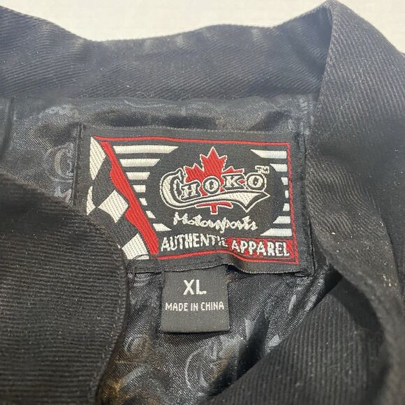 Choko Motorsports Snap On Racing Jacket Vintage Size XL Zip Up Coat Black Red - Picture 3 of 16